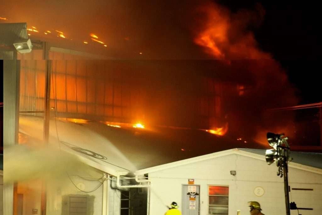 Destructive LIAT Hangar Fire