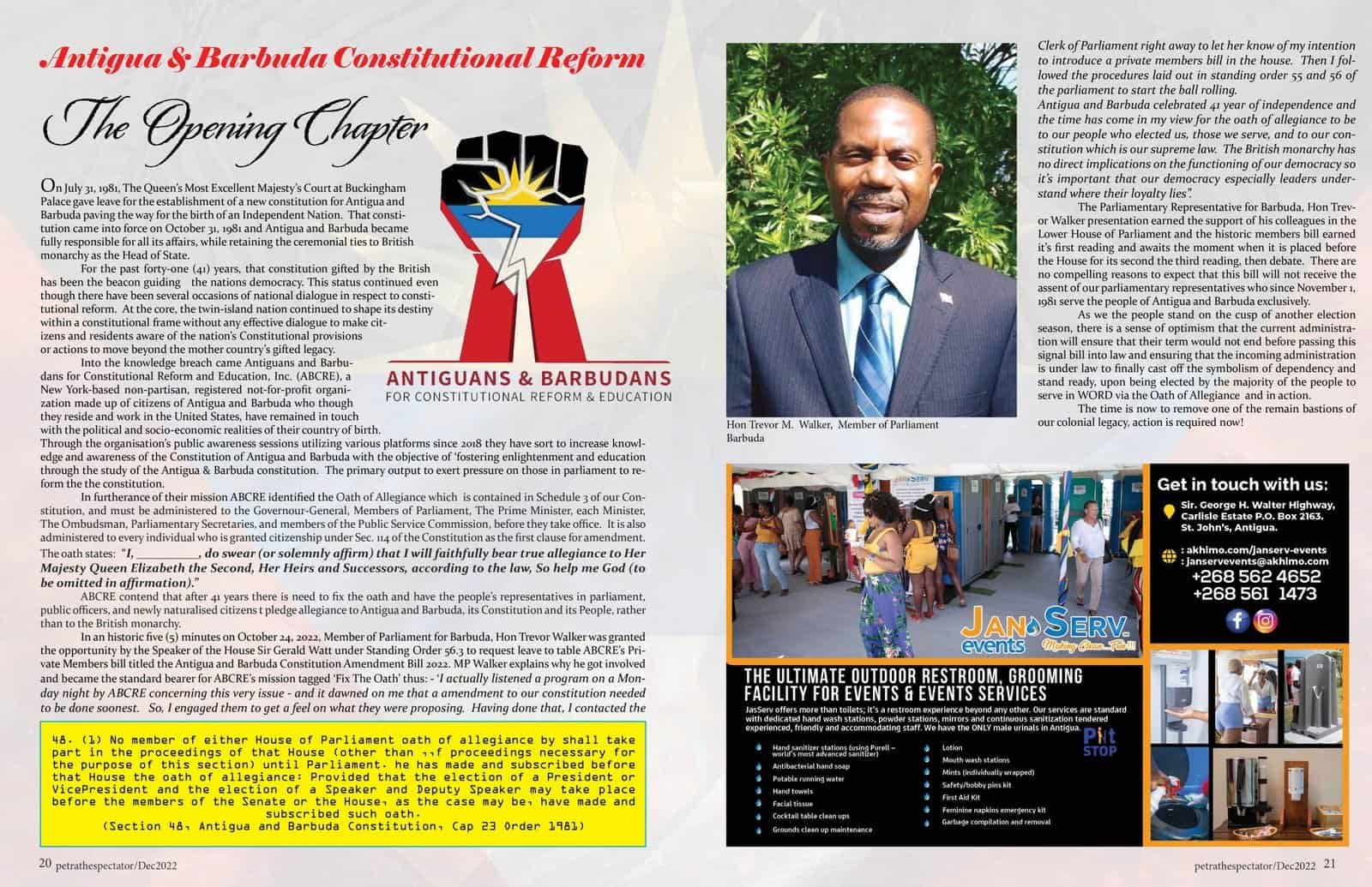 Antigua and Barbuda Constitutional Reform – The Opening Chapter